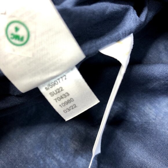 Ann Taylor NWT Navy Blue Seashell Print Halter Midi Flared Dress Linen Size 6 - Picture 10 of 12